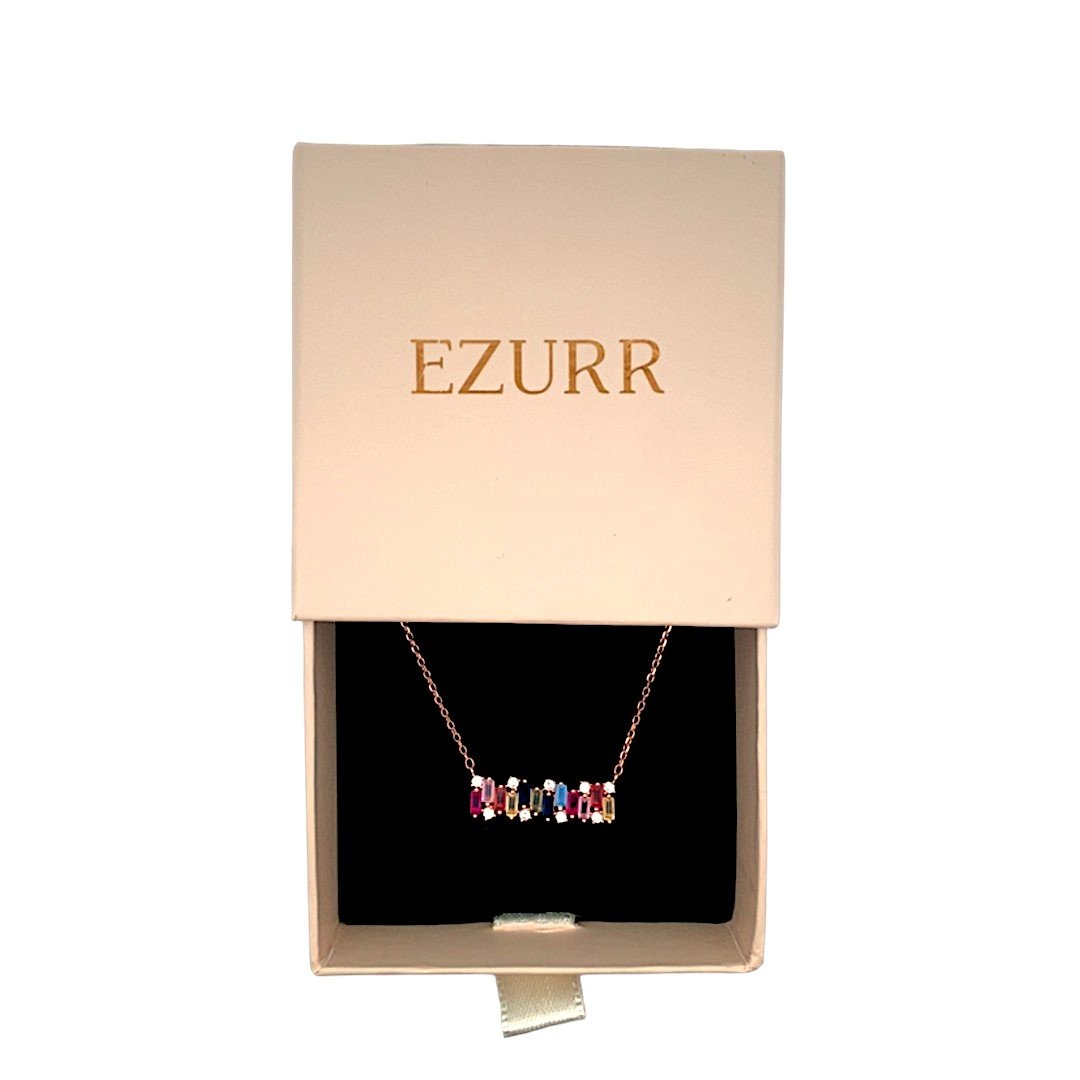 Rainbow Bar Pendant Chain (Pure Silver) - Rose Gold